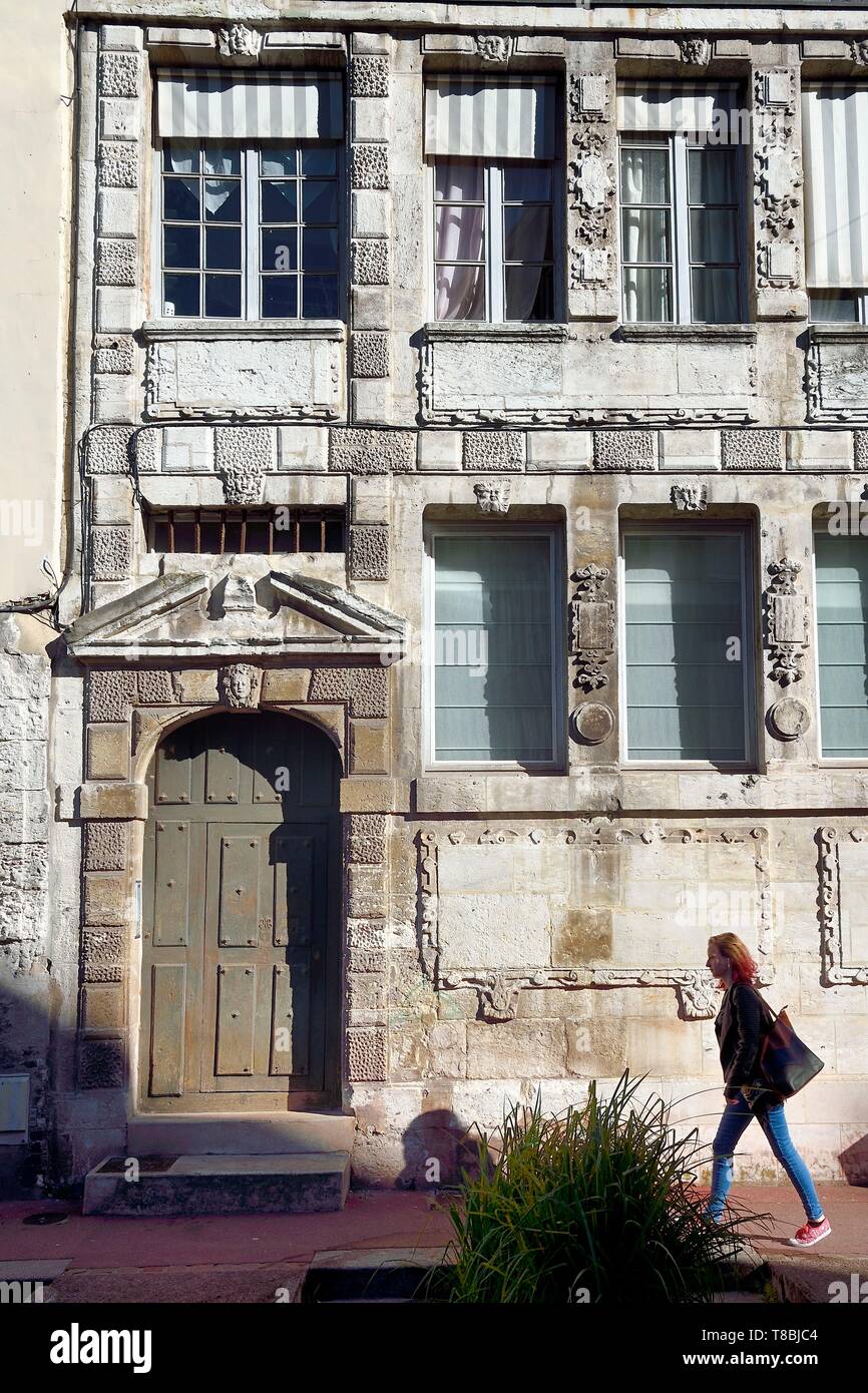 Frankreich, Seine-Maritime, Rouen, Master-textilhändler Haus von Beginn des 17. Jahrhunderts in 158 rue Eau-de-Robec Stockfoto
