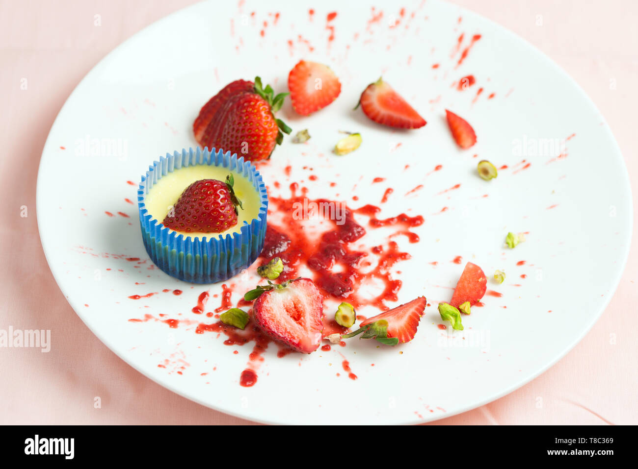 Mini runde strawberry Cheese Cake Stockfoto