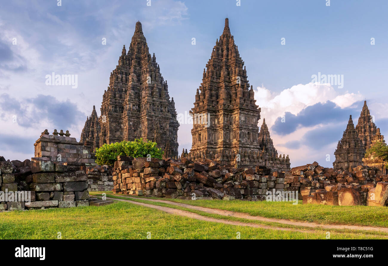 Prambanan oder Rara Jonggrang, Hindu Tempel, der Region Yogyakarta, Java, Indonesien Stockfoto