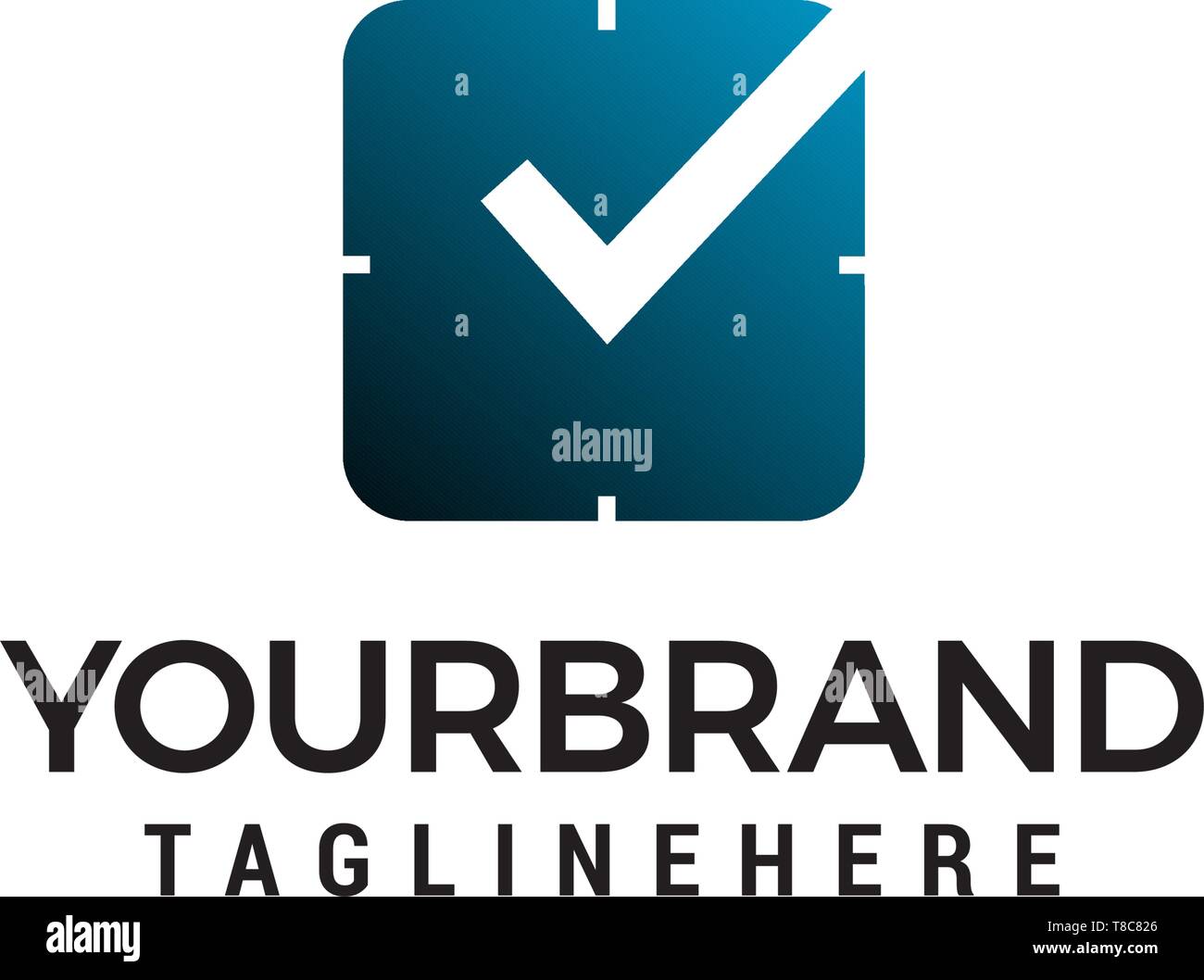 Uhr square Logo Design Konzept Vorlage Vektor Stock Vektor