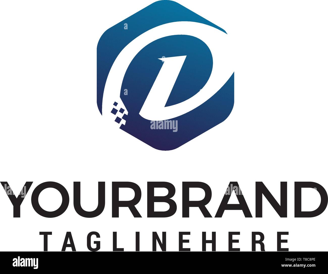 Buchstabe d Hexagon Logo Design Konzept Vorlage Vektor Stock Vektor