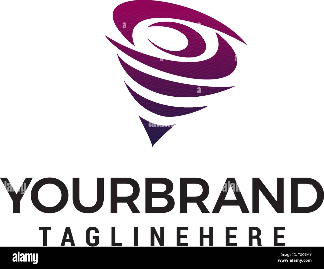 Twister Tornado Logo Design Konzept Vorlage Vektor Stock Vektor