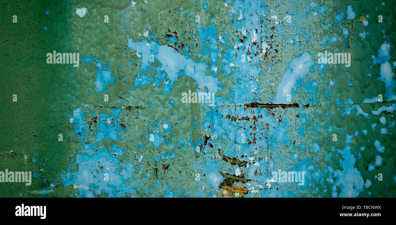 Panorama grunge Metal grüne Textur und Hintergrund Stockfoto