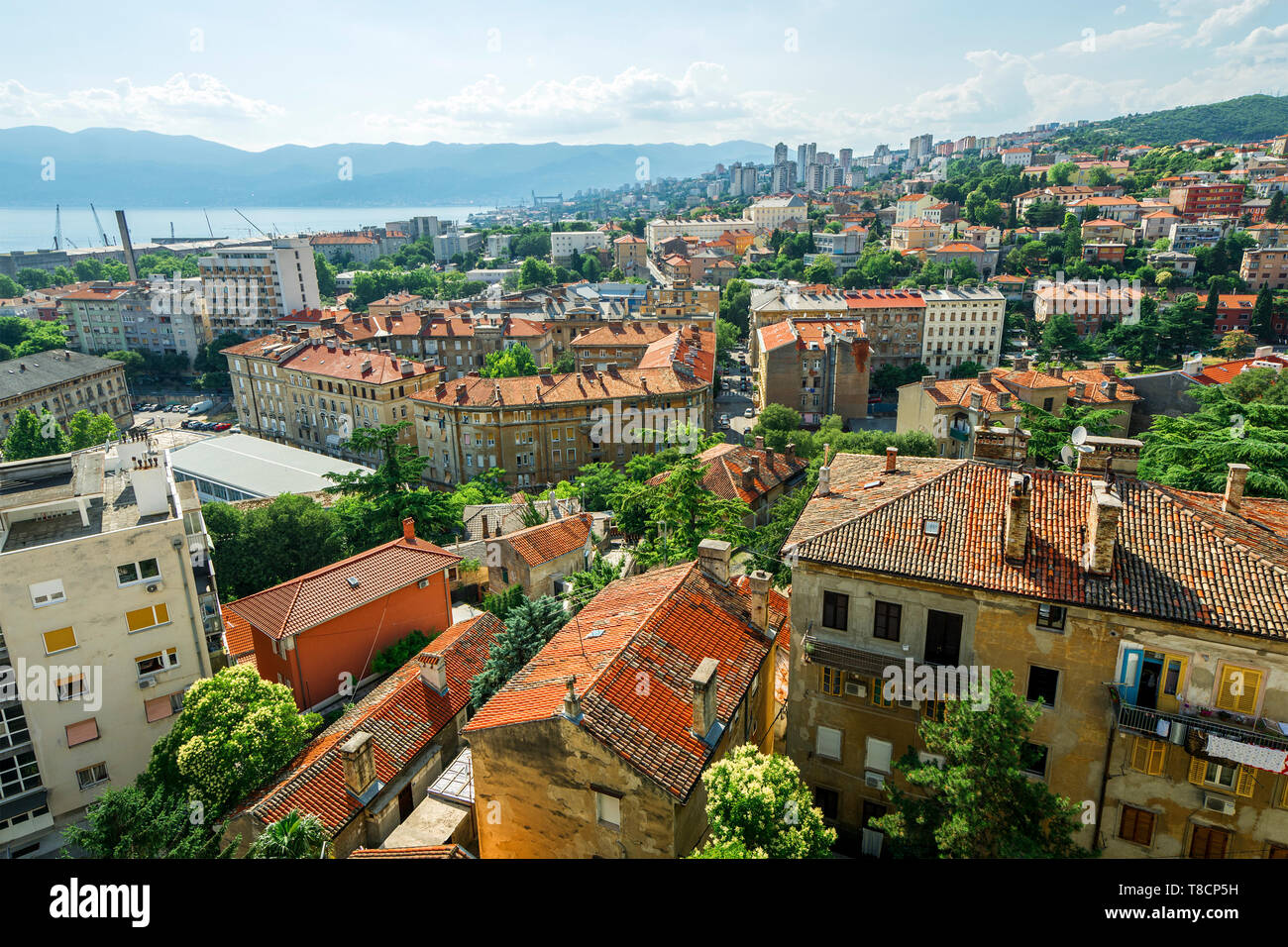 Stadtbild von Rijeka in Kroatien Stockfoto