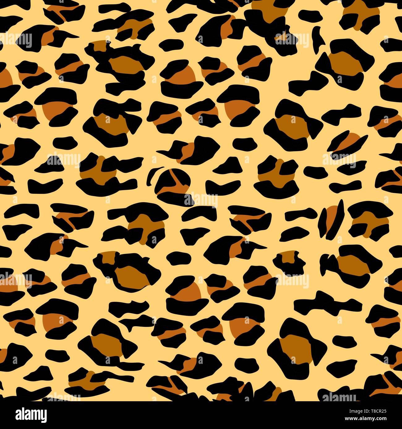 Leopardenmuster. Die nahtlose Vektor drucken. Realistische Tier Textur. Schwarze  und gelbe Flecken auf einem beigen Hintergrund. Abstrakte, sich  wiederholendes Muster - Leopard Stock-Vektorgrafik - Alamy