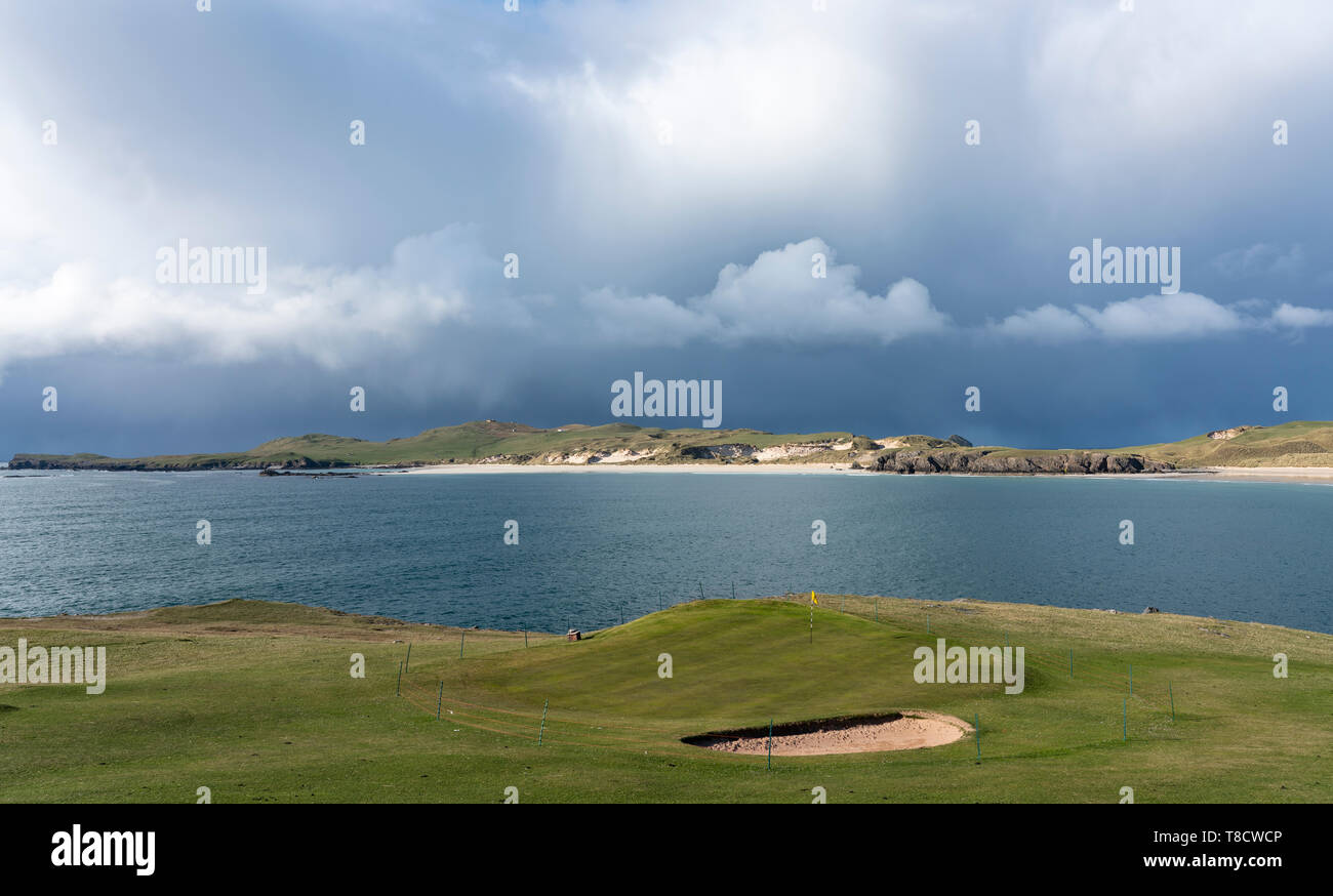 Durness Golfkurs an balnakeil Bay in Durness an der Nordküste 500 Autowanderstraße im Norden von Schottland, Großbritannien Stockfoto