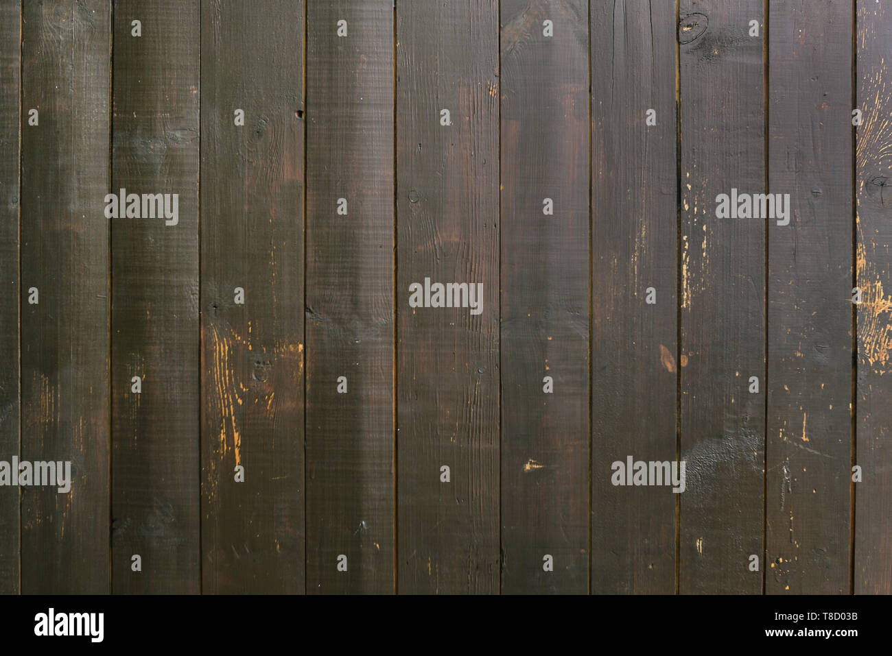 Hölzerne wand Braun Boards. Braunes Holz Textur. Zusammenfassung Hintergrund für Design. Vertikalen Brettern. Vintage Retro Stockfoto