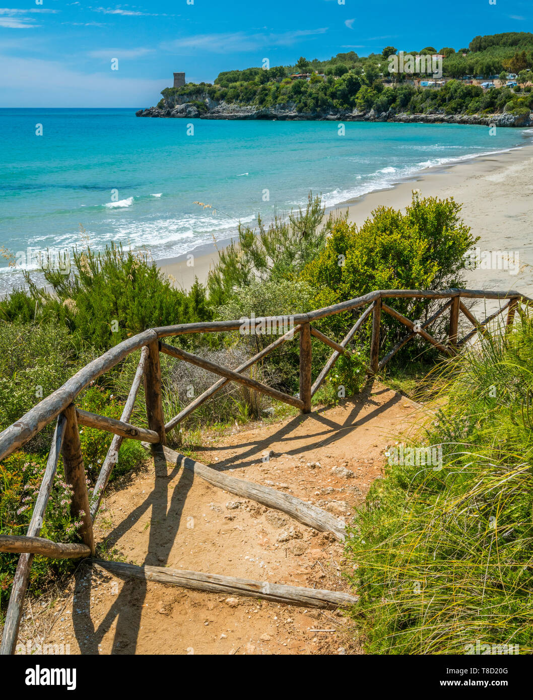 Erstaunlich Mittelmeer Strand von Marina di Camerota, Cilento, Kampanien, Süditalien. Stockfoto