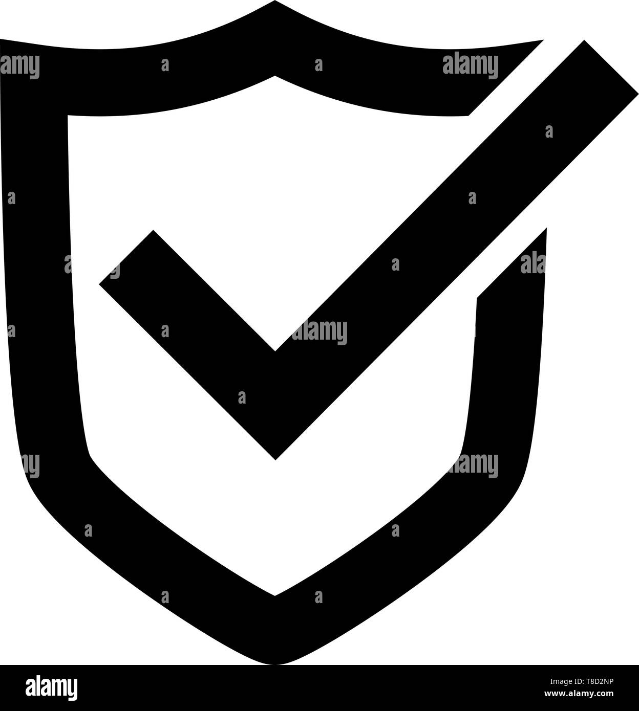 Schild mit "Haken"-Symbol Symbol für Schutz Vector Illustration Stock Vektor