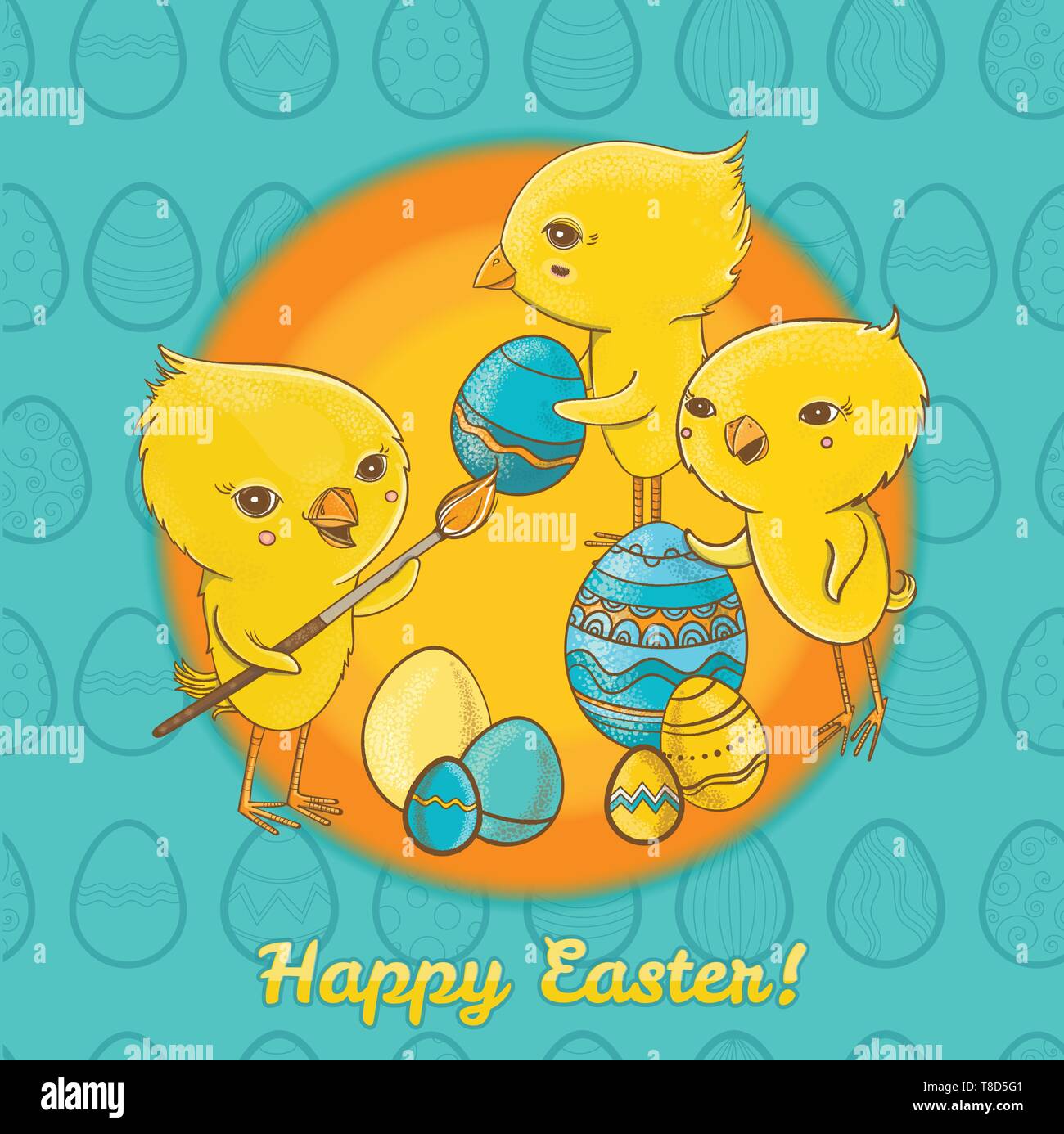 Afie Frohe Ostern Grußkarte Mit Umschlag – Kaninchen & Küken-Motiv, 12 X 17,5 Cm, PEFC-Papier