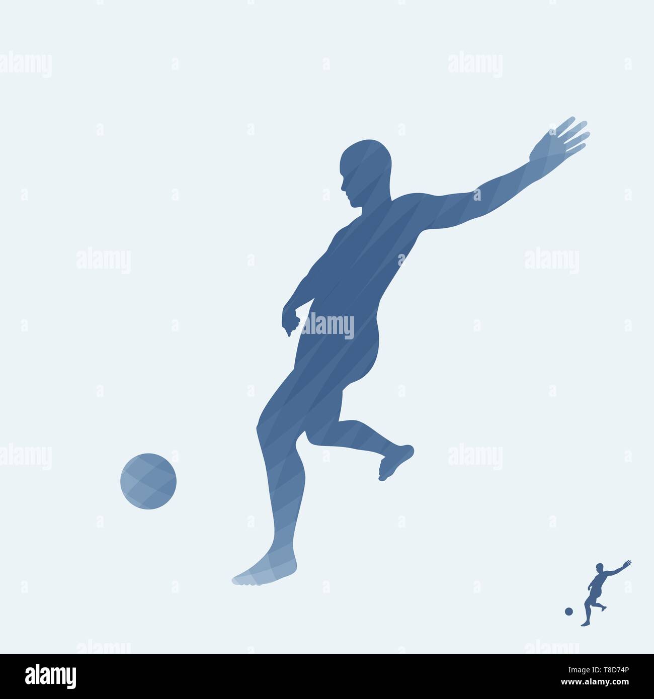 Silhouette einer Fußball-Spieler. Sport Symbol. Design Element. Vector Illustration. Stock Vektor