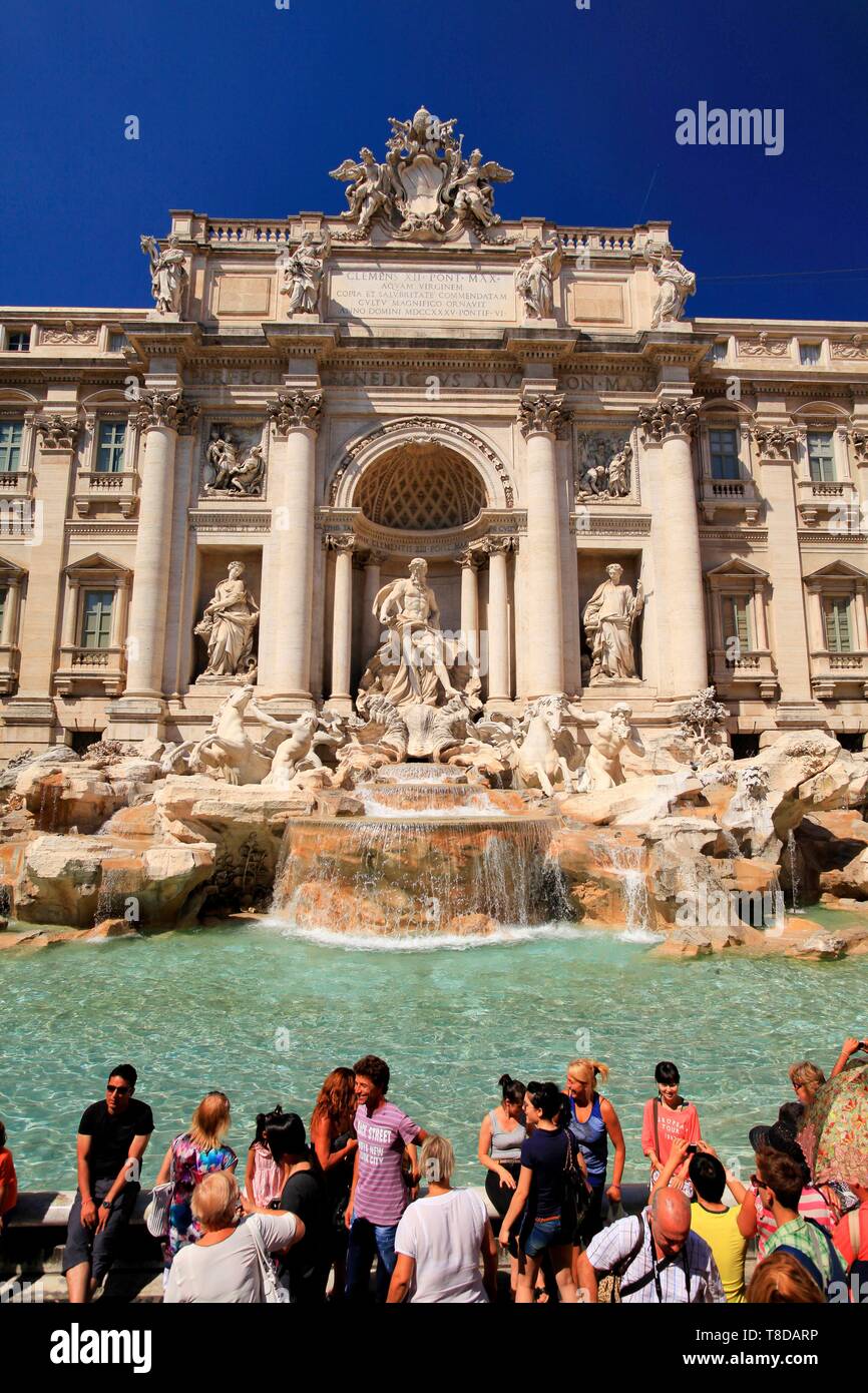 Italien, Latium, Rom, historischen Zentrum als Weltkulturerbe von der UNESCO, Quirinal, Trevi Brunnen Stockfoto