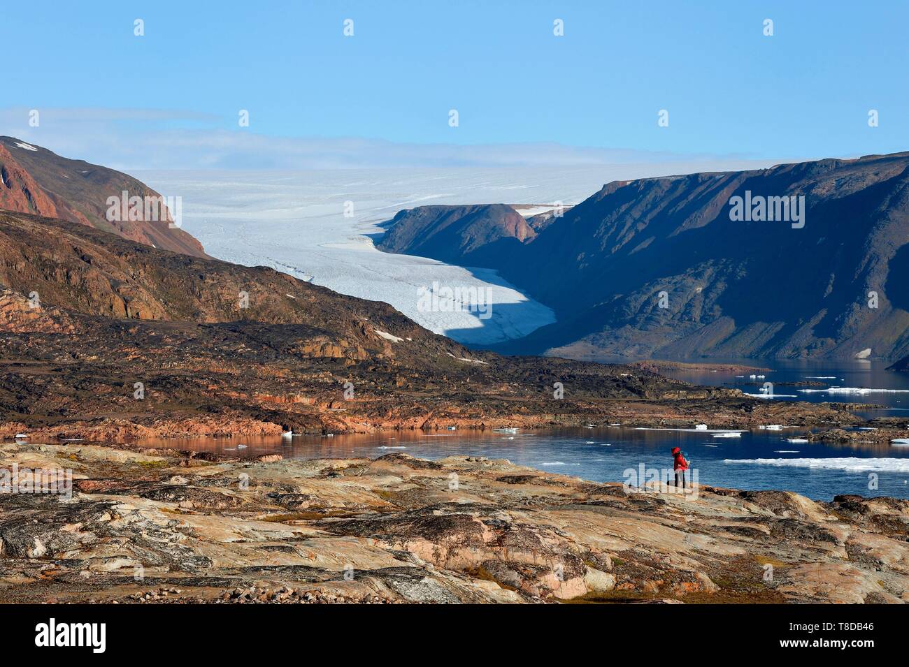 Grönland, Nordwestküste, Smith Sound im Norden von Baffin Bay, inglefield Land, Ort der Etah, heute verlassenen Inuit Camp, die als Basis für mehrere Polarexpeditionen serviert. Stockfoto