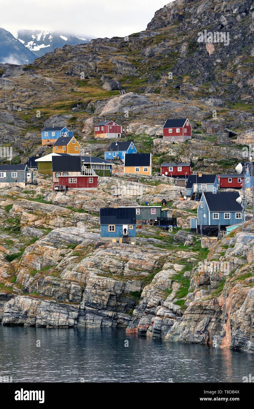 Grönland, Westküste, das kleine Dorf in der Nähe von Uummannaq Ukkusissat Stockfoto