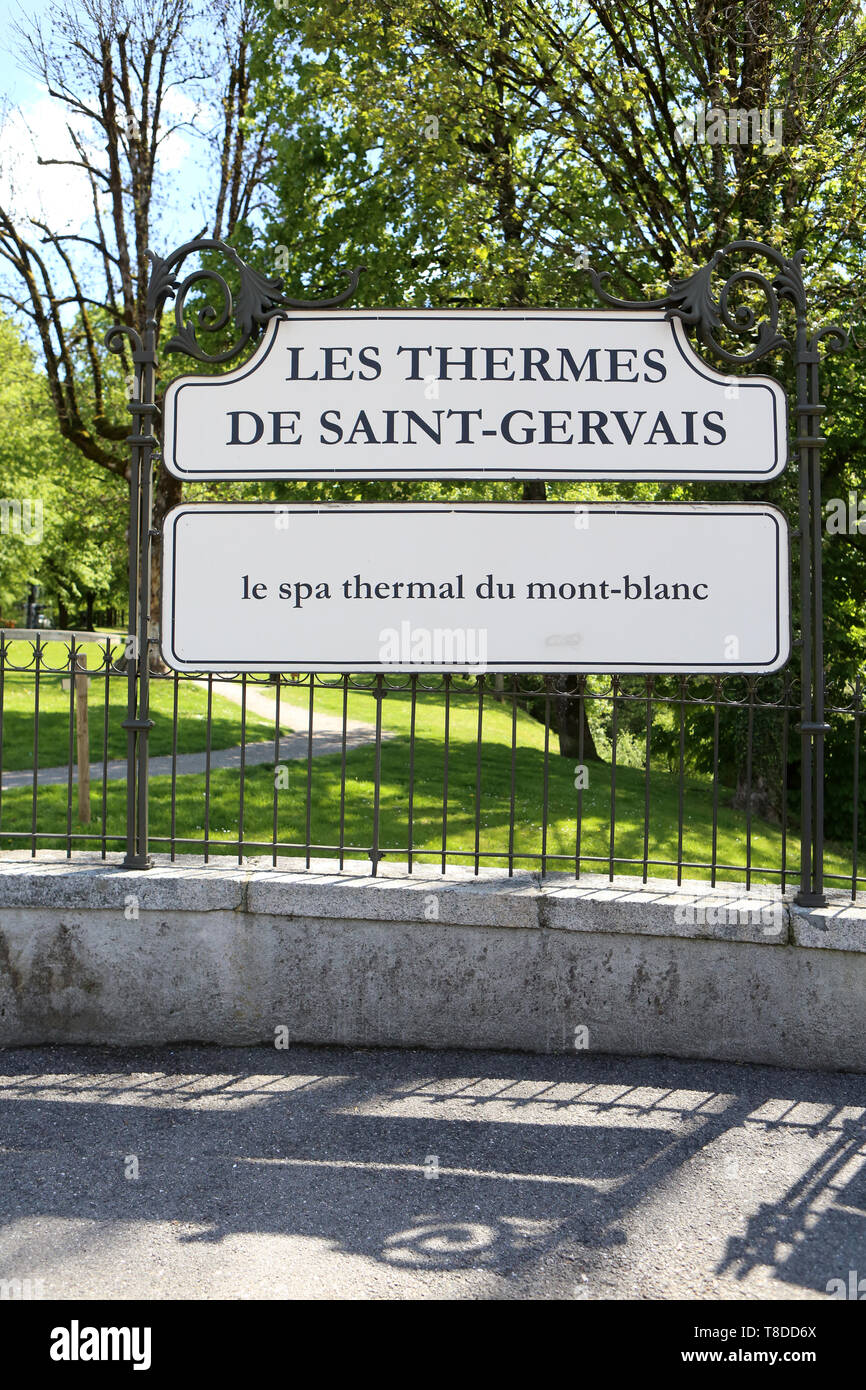 Les Thermes de Saint-Gervais-les-Bains. Le SPA Thermal du Mont-Blanc. Saint-Gervais-les-Bains. Haute-Savoie. Auvergne-Rhône-Alpes. Frankreich. Europa. Stockfoto