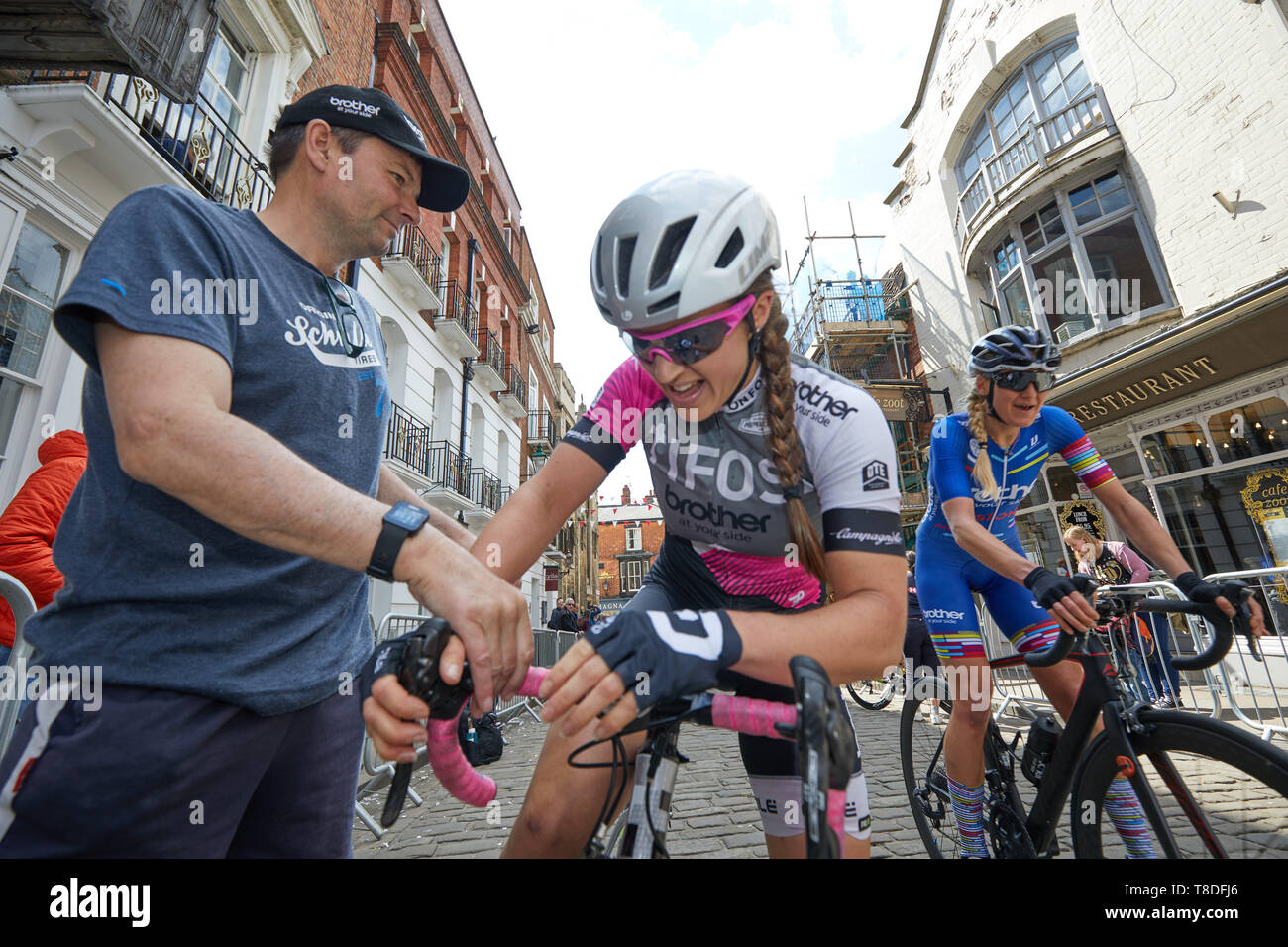 2019 Frauen Lincoln's Grand Prix 1 - 1 Rebecca Durrell Bruder UK-Tifosi p/b OnForm 2 - 74 Jessica Roberts Team Breeze 3 - 20 Joscelin Lowden Brühe Stockfoto