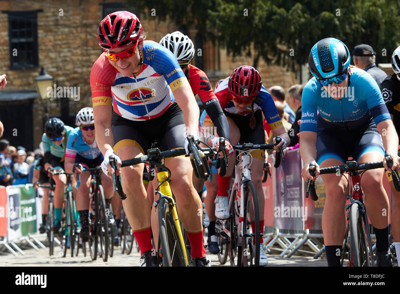 2019 Frauen Lincoln's Grand Prix 1 - 1 Rebecca Durrell Bruder UK-Tifosi p/b OnForm 2 - 74 Jessica Roberts Team Breeze 3 - 20 Joscelin Lowden Brühe Stockfoto
