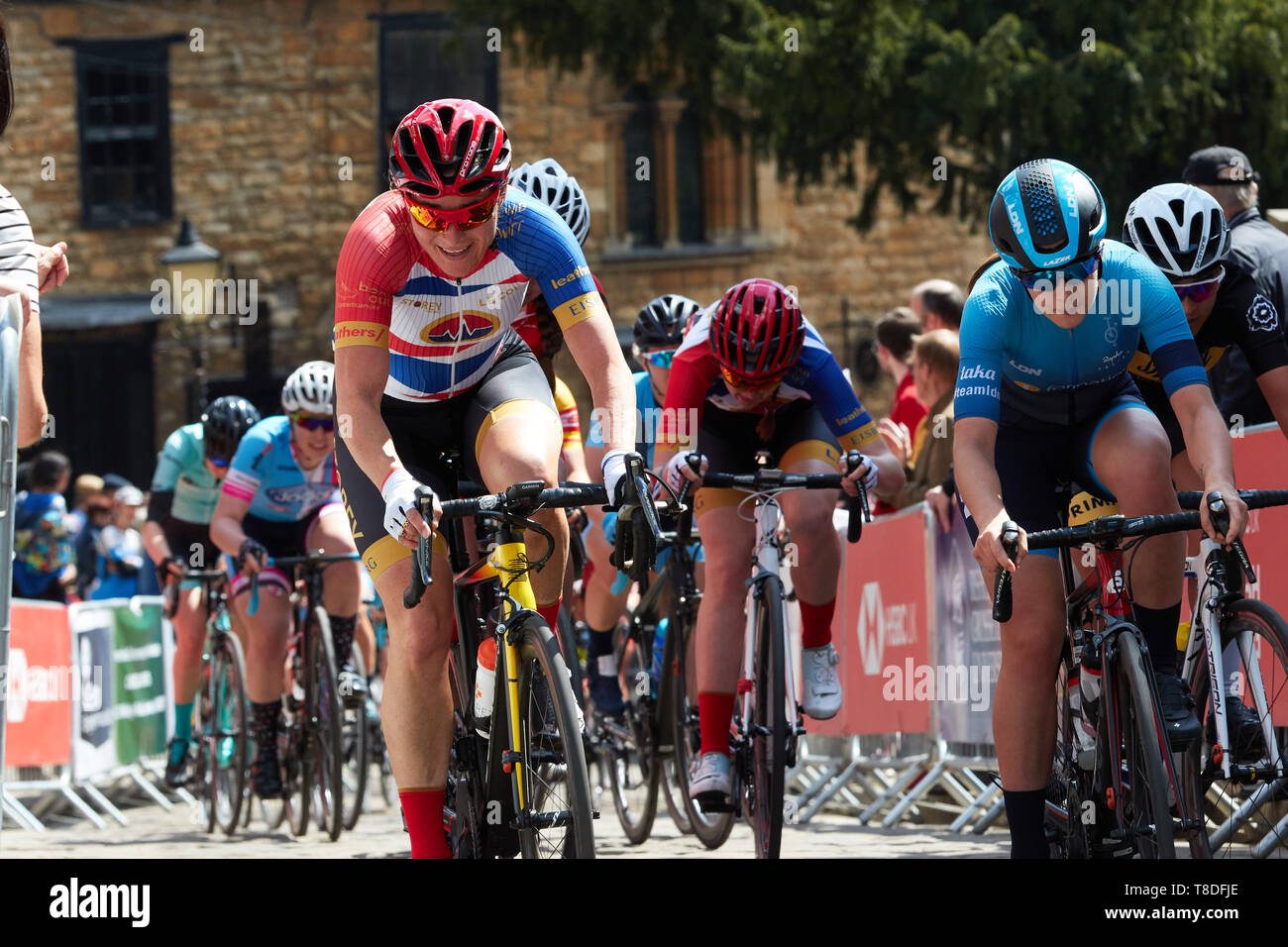 2019 Frauen Lincoln's Grand Prix 1 - 1 Rebecca Durrell Bruder UK-Tifosi p/b OnForm 2 - 74 Jessica Roberts Team Breeze 3 - 20 Joscelin Lowden Brühe Stockfoto
