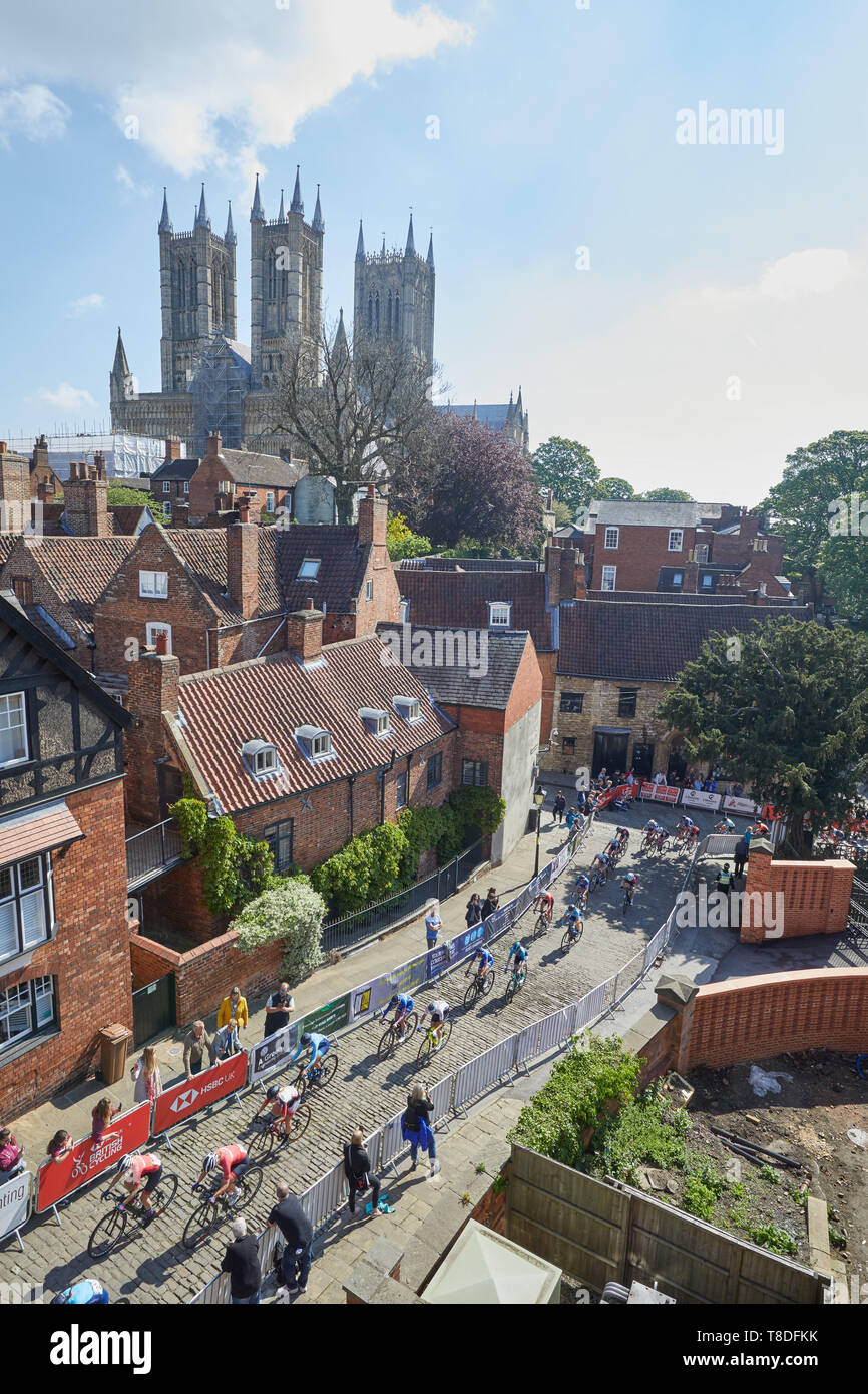 2019 Frauen Lincoln's Grand Prix 1 - 1 Rebecca Durrell Bruder UK-Tifosi p/b OnForm 2 - 74 Jessica Roberts Team Breeze 3 - 20 Joscelin Lowden Brühe Stockfoto