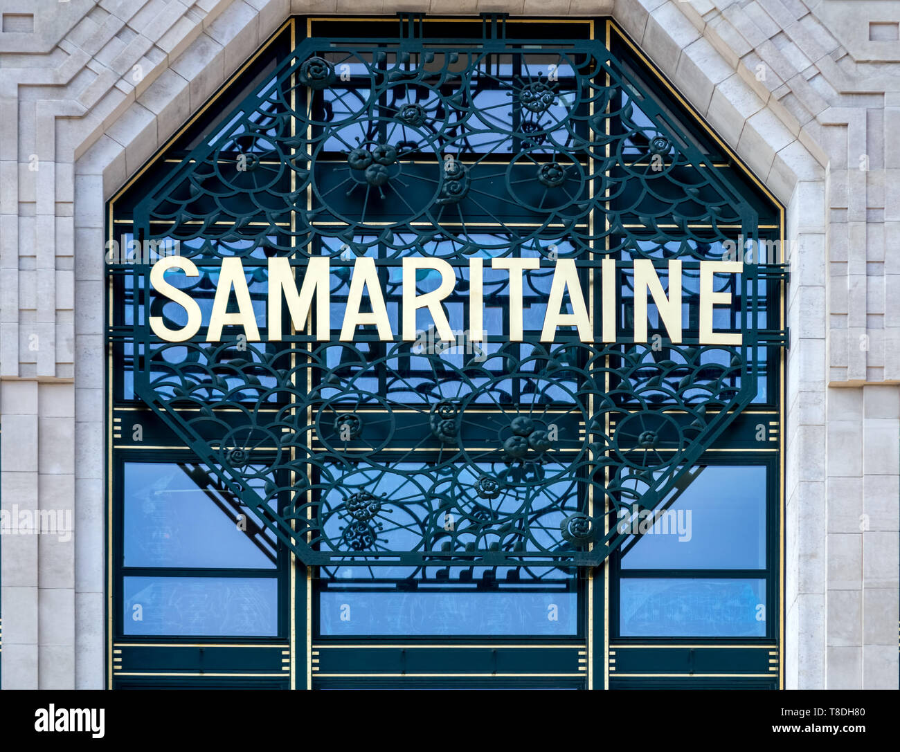 Samaritaine Kaufhaus Shop anmelden - Paris Stockfoto