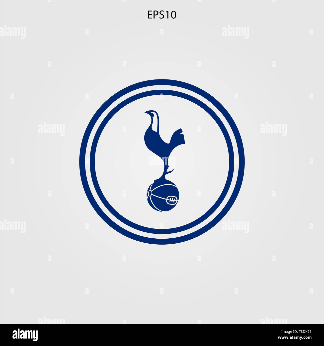 FC Tottenham Hotspur Logo auf der blauen Linie auf weißem Hintergrund Stockfoto