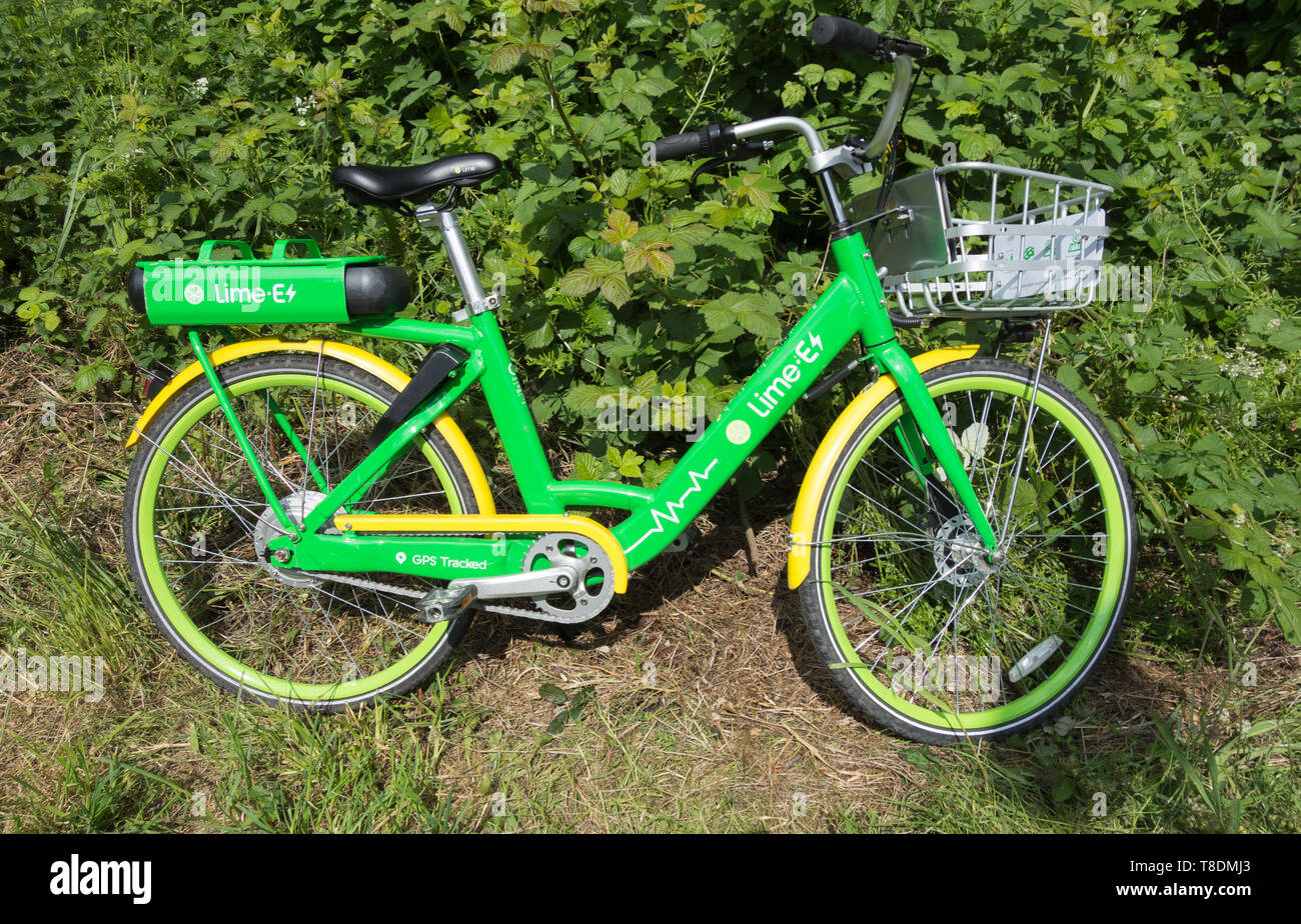 Eine Kalk-E Fahrrad - ein GPS-fähiges E-bike Fahrradverleih in London Stockfoto