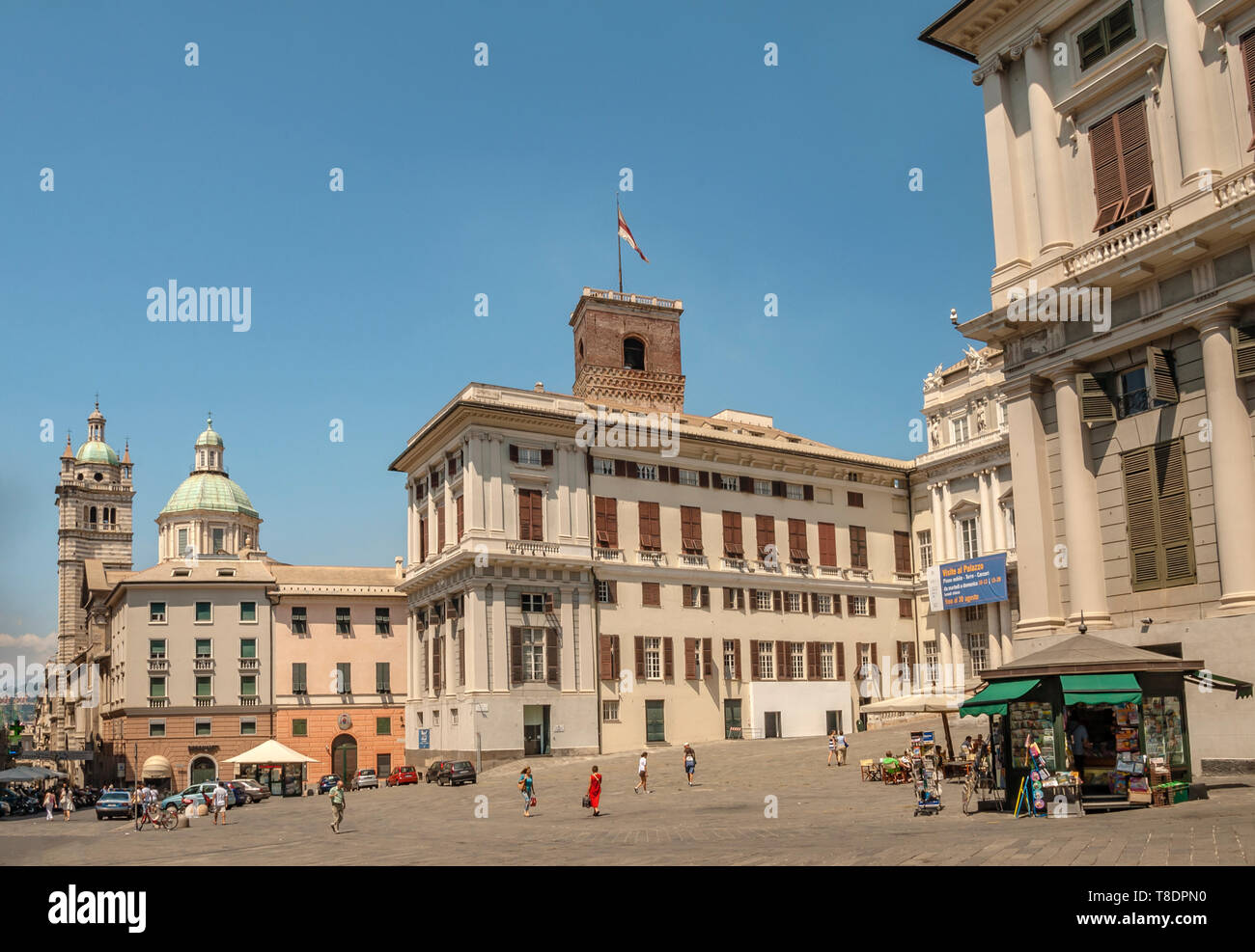 Palazzo Ducale an der Piazza Matteotti in Genua, Ligurien, Nordwestitalien Stockfoto