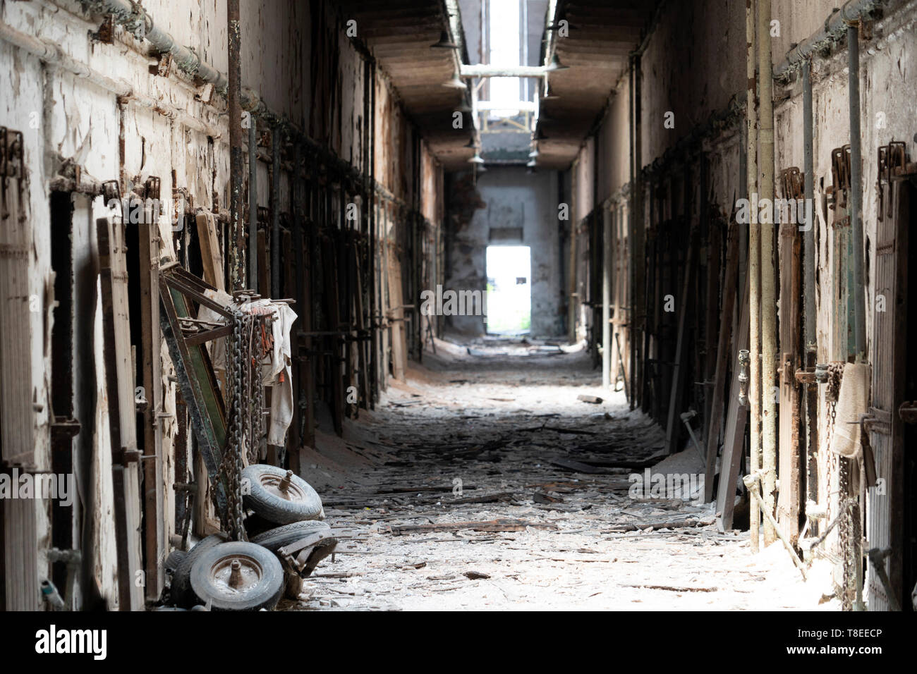 Philadelphia verlassene Haftanstalt Innenansicht Stockfoto