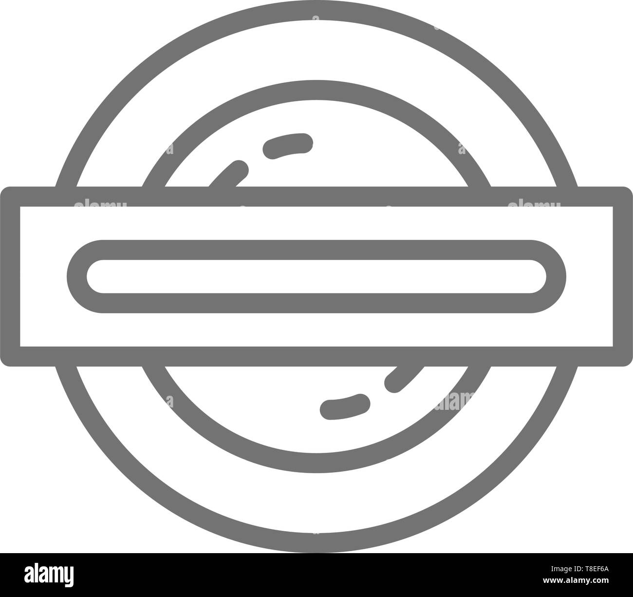 Die Londoner U-Bahn, U-Bahn, Zug Symbol Leitung. Auf weissem Hintergrund Stock Vektor