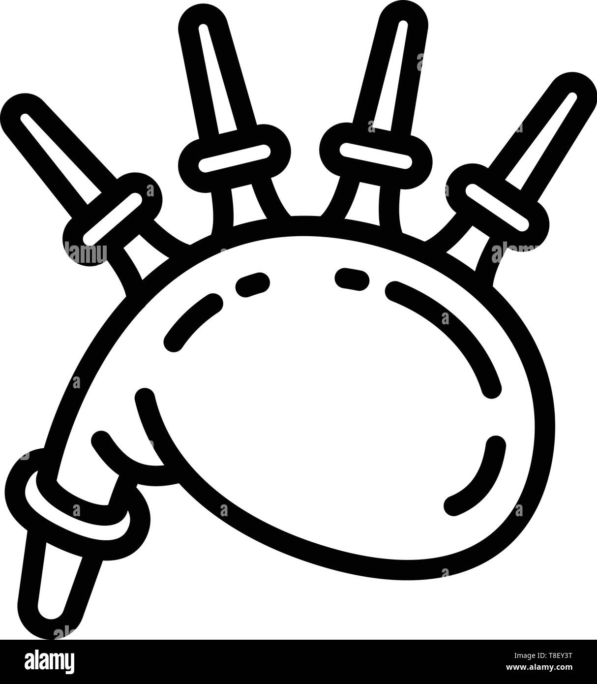 Schottischen Dudelsack Symbol. Umrisse schottischen Dudelsack vektor Symbol für Web Design auf weißem Hintergrund Stock Vektor