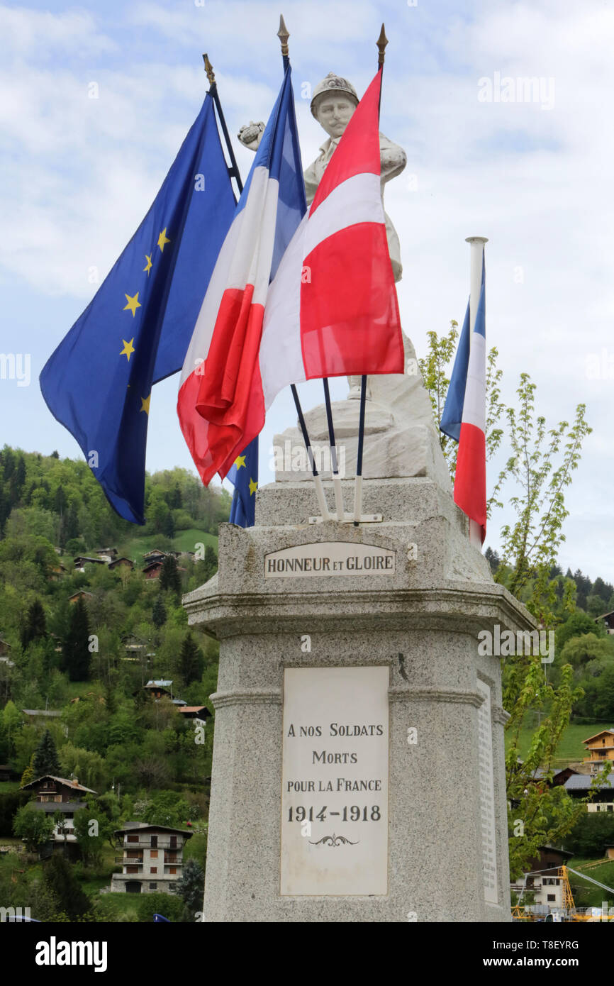 Monument Aux Morts. Saint-Gervais-les-Bains. Stockfoto