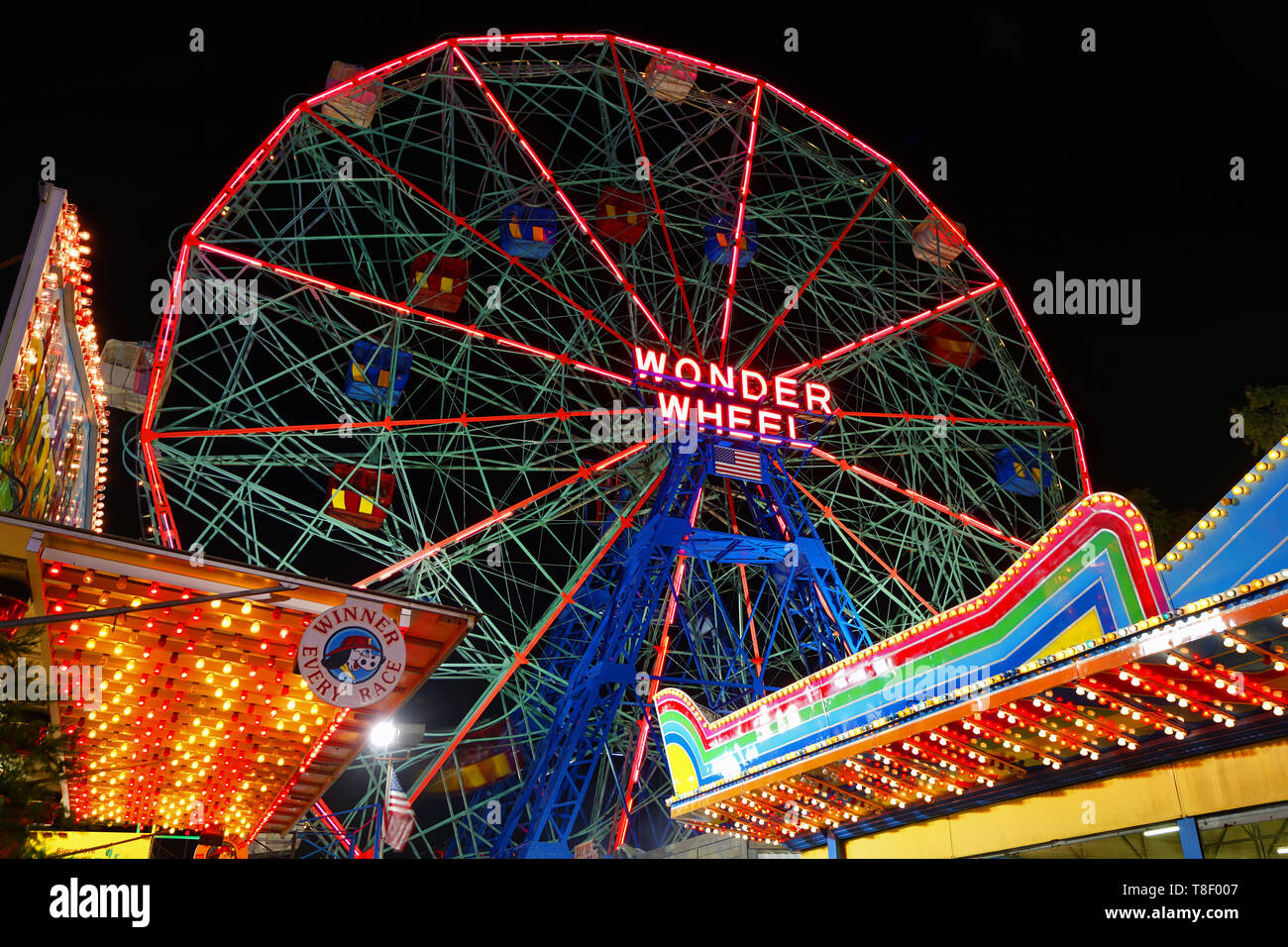 Wonder Wheel, Coney Island Stockfoto