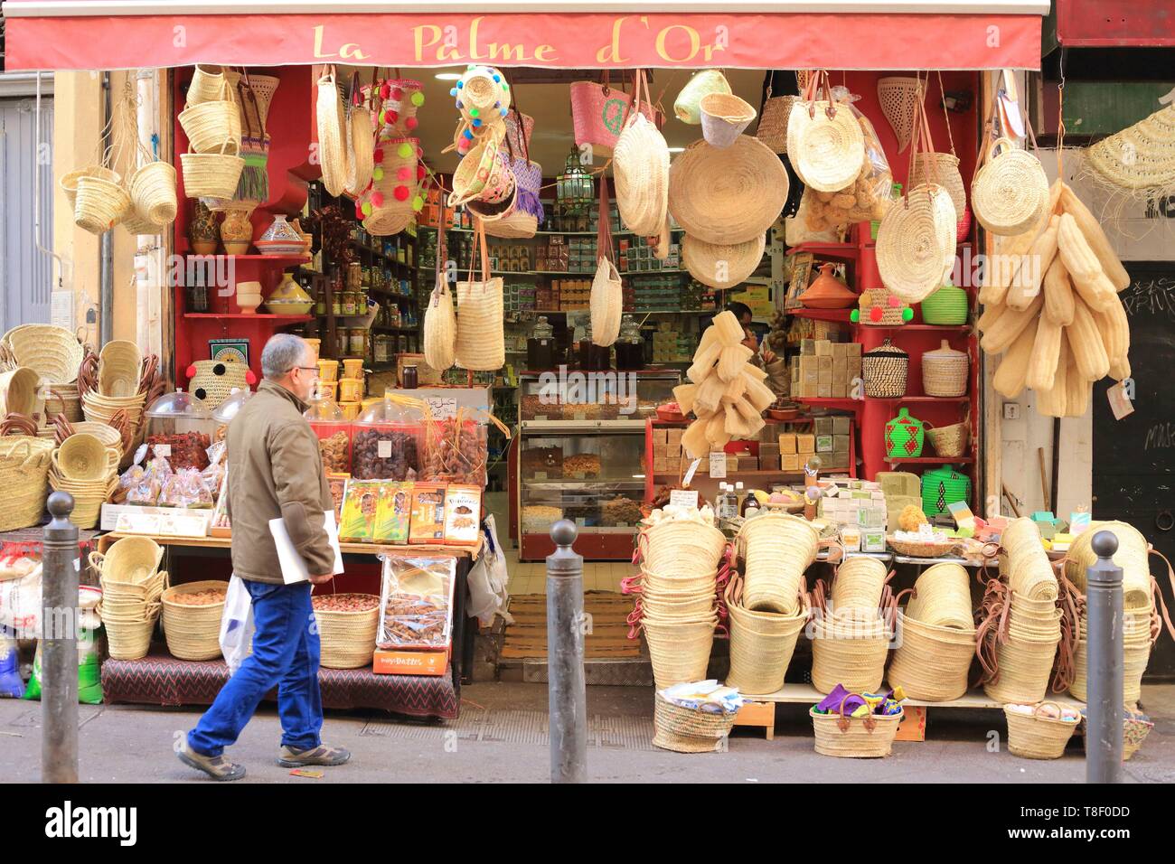 Frankreich, Bouches-du-Rhône, Aix-en-Provence (1. Bezirk), Stadtteil Noailles, Maghreb lifestyle Boutique Jiji La Palme d'Or Stockfoto