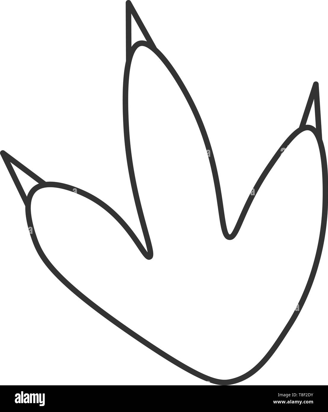 Kontur von dinosaurus Footprint, die als Farbstoff verwendet werden können. Auf weissem Hintergrund. Vector Illustration. Stock Vektor