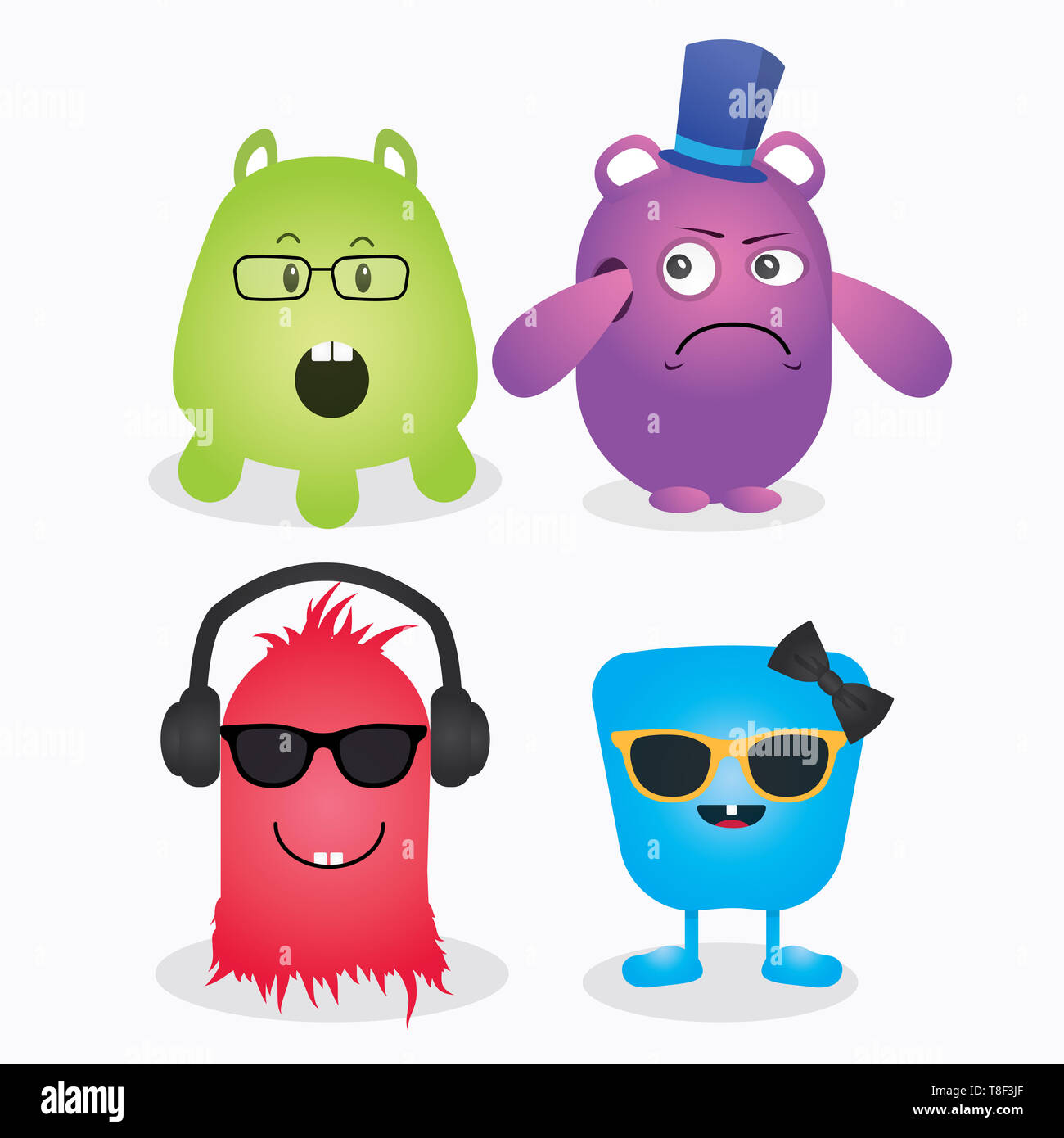 Eine Reihe von niedlichen Monster Vorlage vektor design Stockfoto