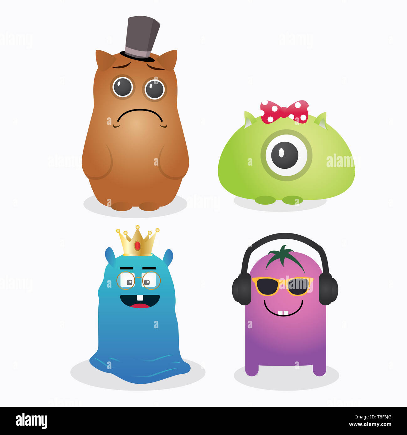 Eine Reihe von niedlichen Monster Vorlage vektor design Stockfoto