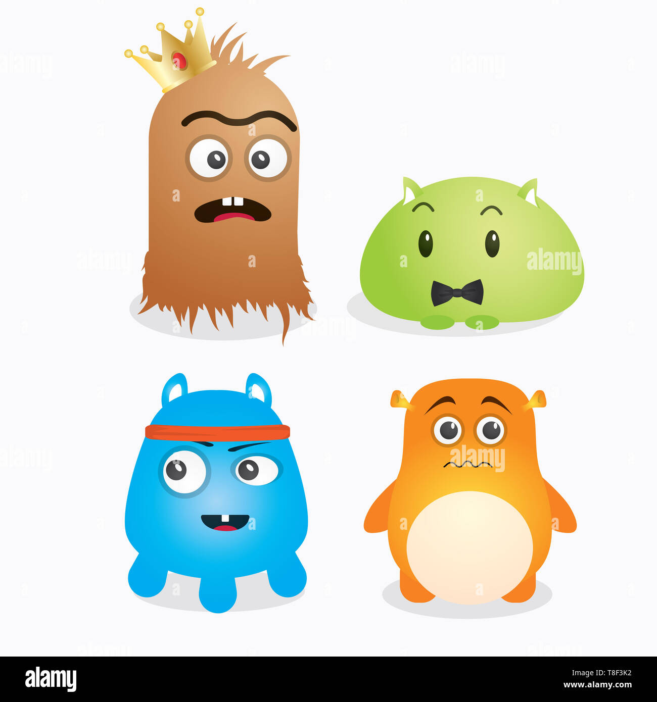 Eine Reihe von niedlichen Monster Vorlage vektor design Stockfoto