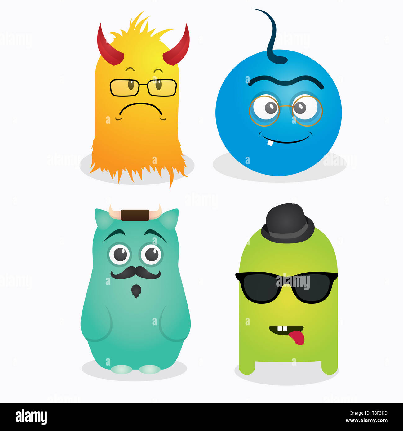 Eine Reihe von niedlichen Monster Vorlage vektor design Stockfoto