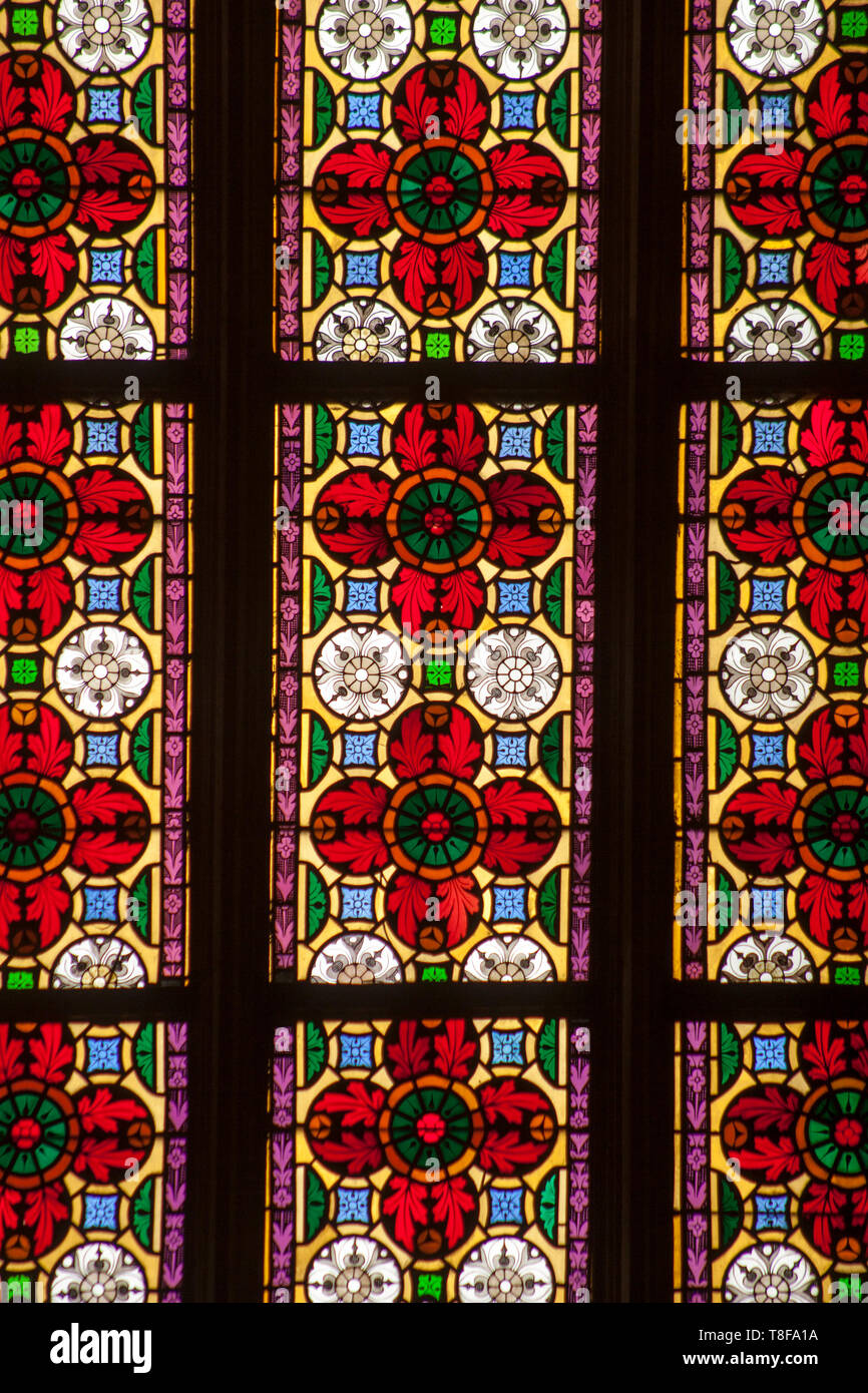 Kirche-Glasmalerei Stockfoto