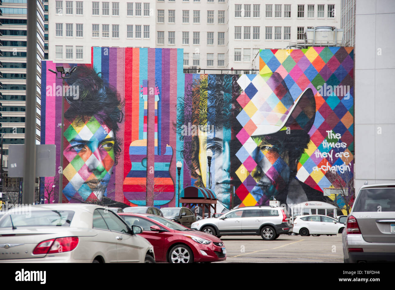 Bob Dylan Kunst in Minneapolis Stockfoto