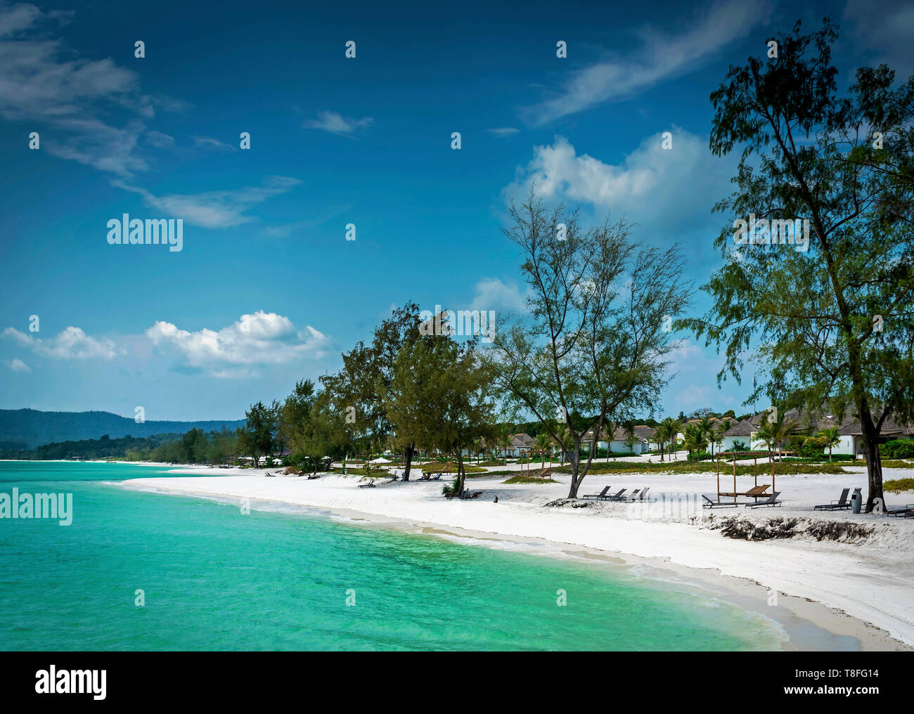 Ansicht des Paradieses Long Beach Resort auf Koh Rong Insel in der Nähe von sihanoukville Kambodschas Küste Stockfoto