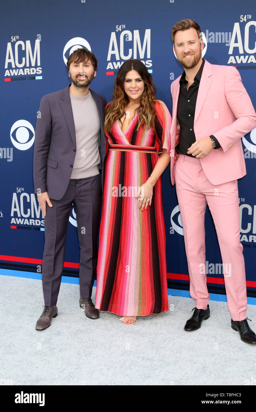 54 Akademie der Country Music Awards im MGM Grand Garden Arena mit: Dave Haywood, Hillary Scott, Charles Kelley Wo: Las Vegas, Nevada, United States Wenn: 07 Apr 2019 Credit: Nicky Nelson/WENN.com Stockfoto