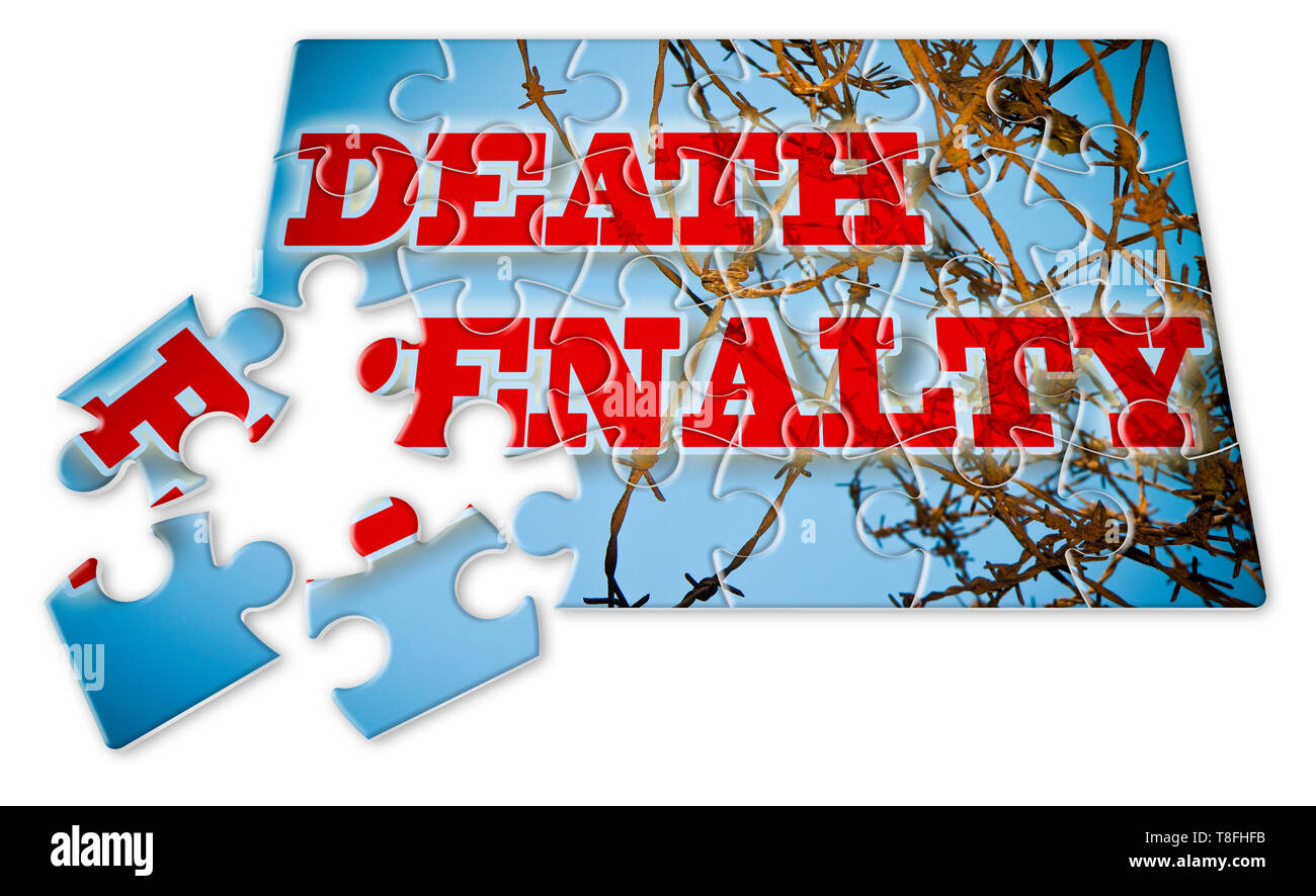 Abschaffung der Todesstrafe - Konzept Bild im Puzzle Form Stockfoto