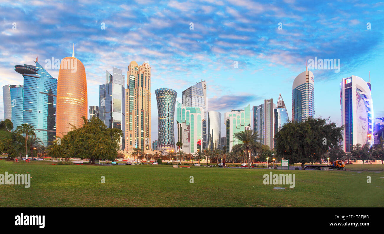 Katar, Doha City Skyline Stockfoto