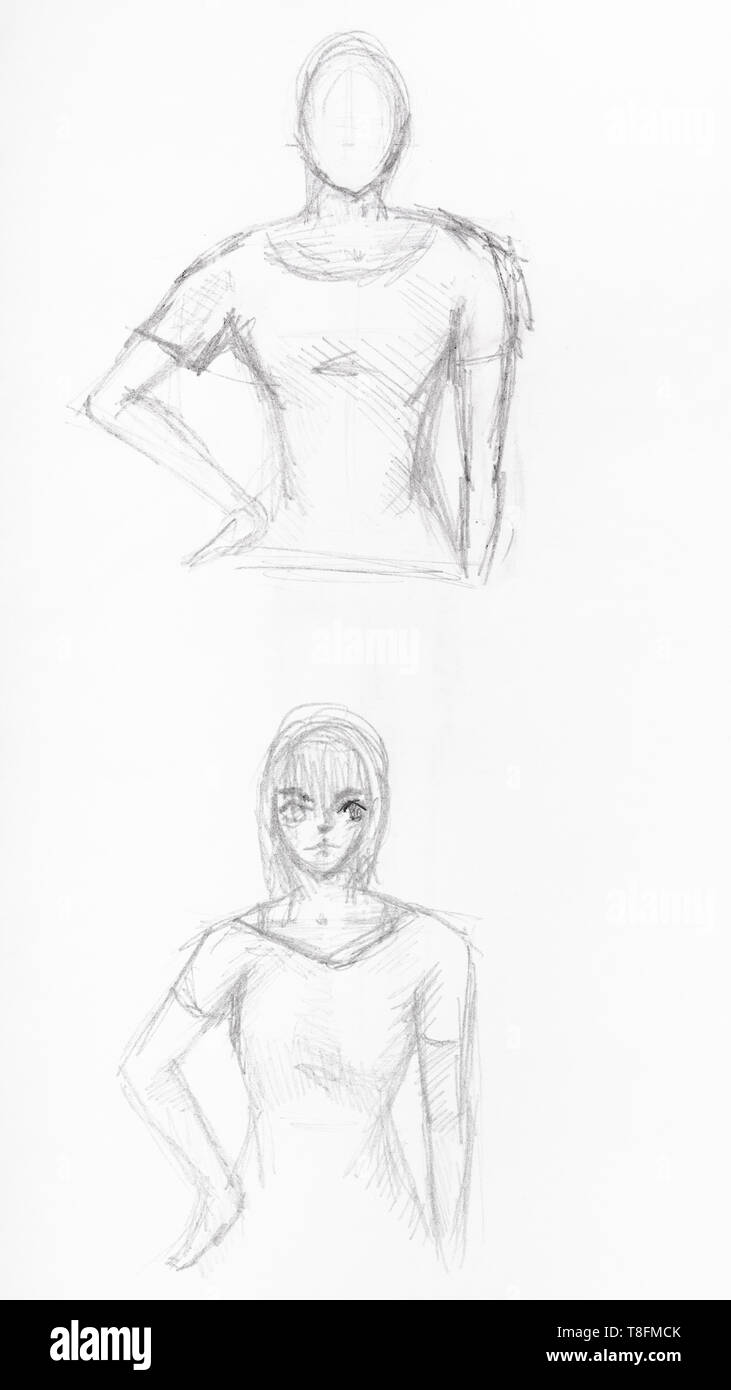 Papier gezeichnet Stockfotografie - Alamy