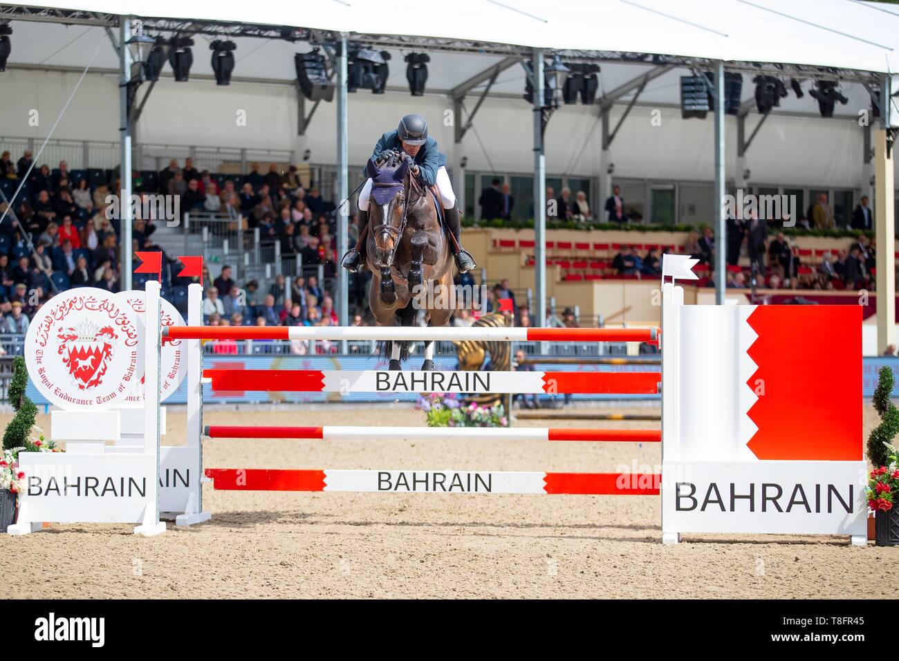 Sieger. Gregory Wathelot reiten MJT Nevados S. BEL. Pearl Stakes. CSI5*. Springen. Royal Windsor Horse Show. Windsor. Berkshire. Vereinigtes Königreich. GBR. 09.05.2019. Stockfoto