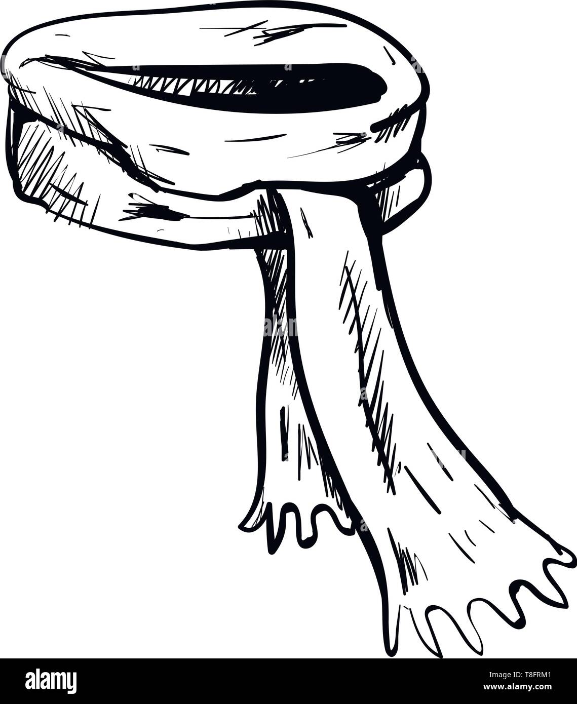 Ein langer Schal Skizze in Schwarz und Weiß mit kurzen Fäden an den Enden  perfekt für den Winter zu warm, Vektor halten gestrickt, Farbe drawin  Stock-Vektorgrafik - Alamy