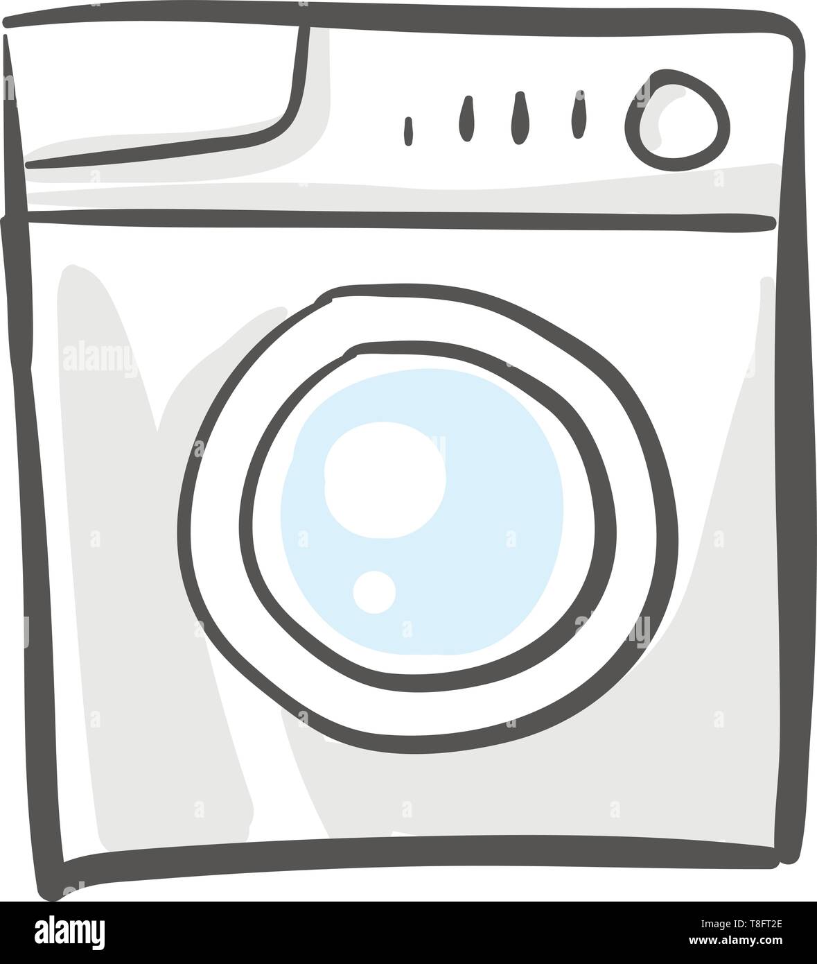 Waschmaschine, einen Haushalt elektronische Geräte mit speziellen Waschprogramme und drei Knöpfe zum Wäsche Waschen und Trocknen mit einem problemlosen Waschen durchführen Stock Vektor