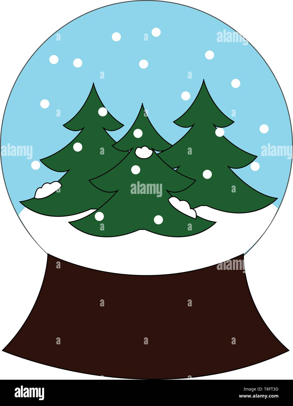 Weihnachten Dekoration für Tisch, die die Wintersaison mit Spruce Tree und Schnee in eine Glaskugel, montiert auf stabilem Holzrahmen erstellt eine festliche Atmo Stock Vektor