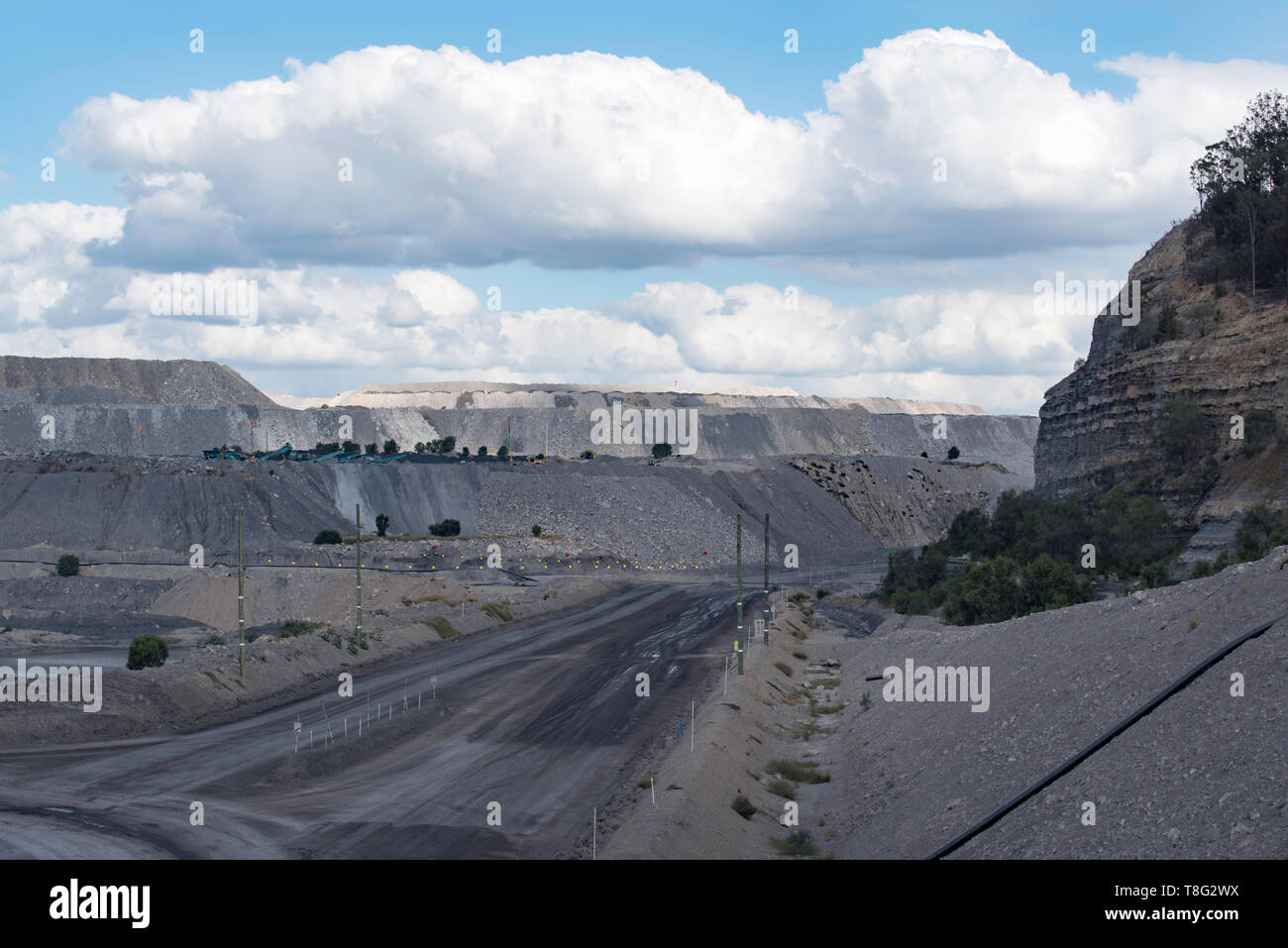 Den Berg Thorley Warkworth Coal Mine in der Nähe von Singleton in der oberen Hunter Valley, NSW, Australien Stockfoto